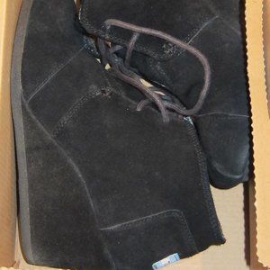 Toms Desert Wedge Black Suede Women's Size 6